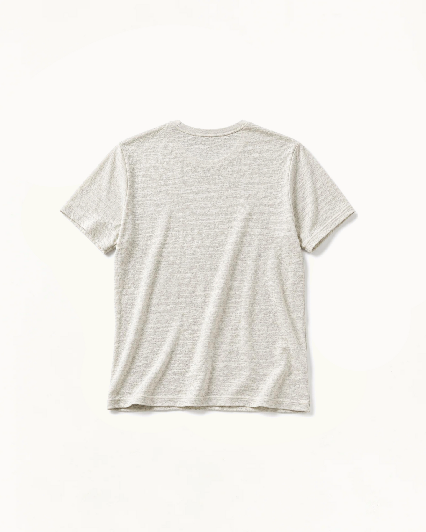 Natural écru slub linen tee, plain back view