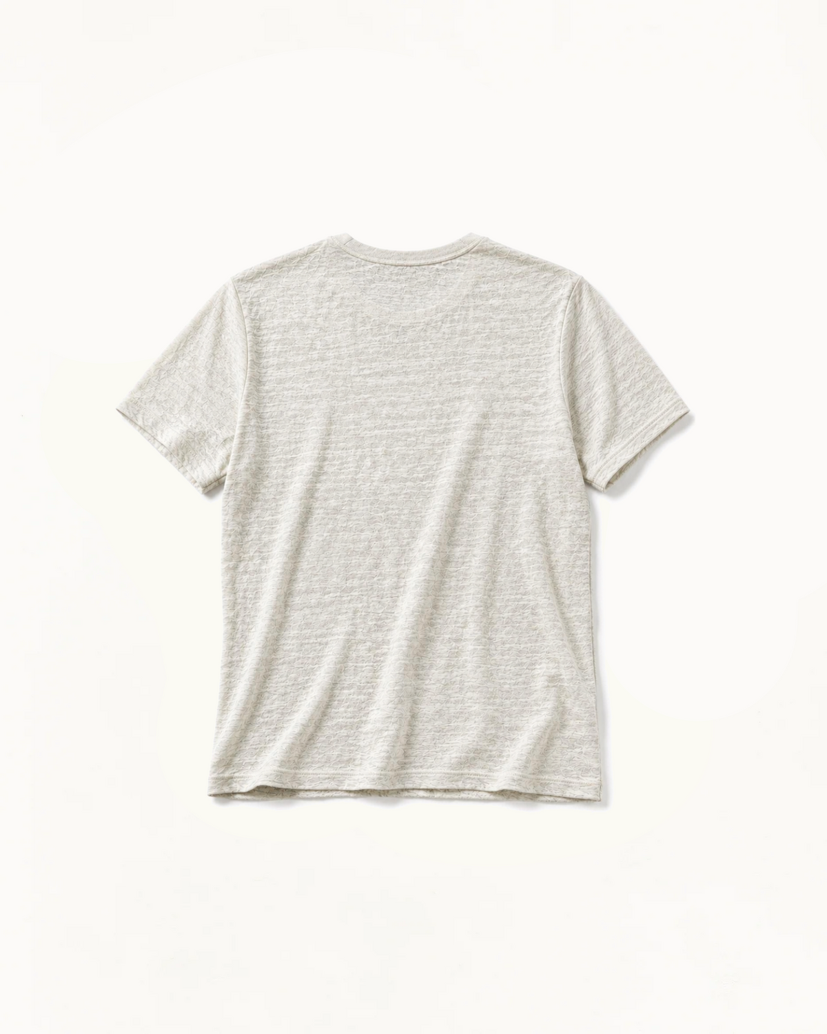 Natural écru slub linen tee, plain back view