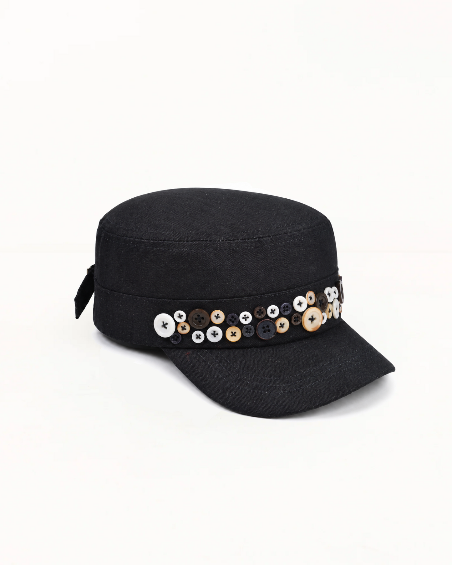 BLACK BUTTONS CAP