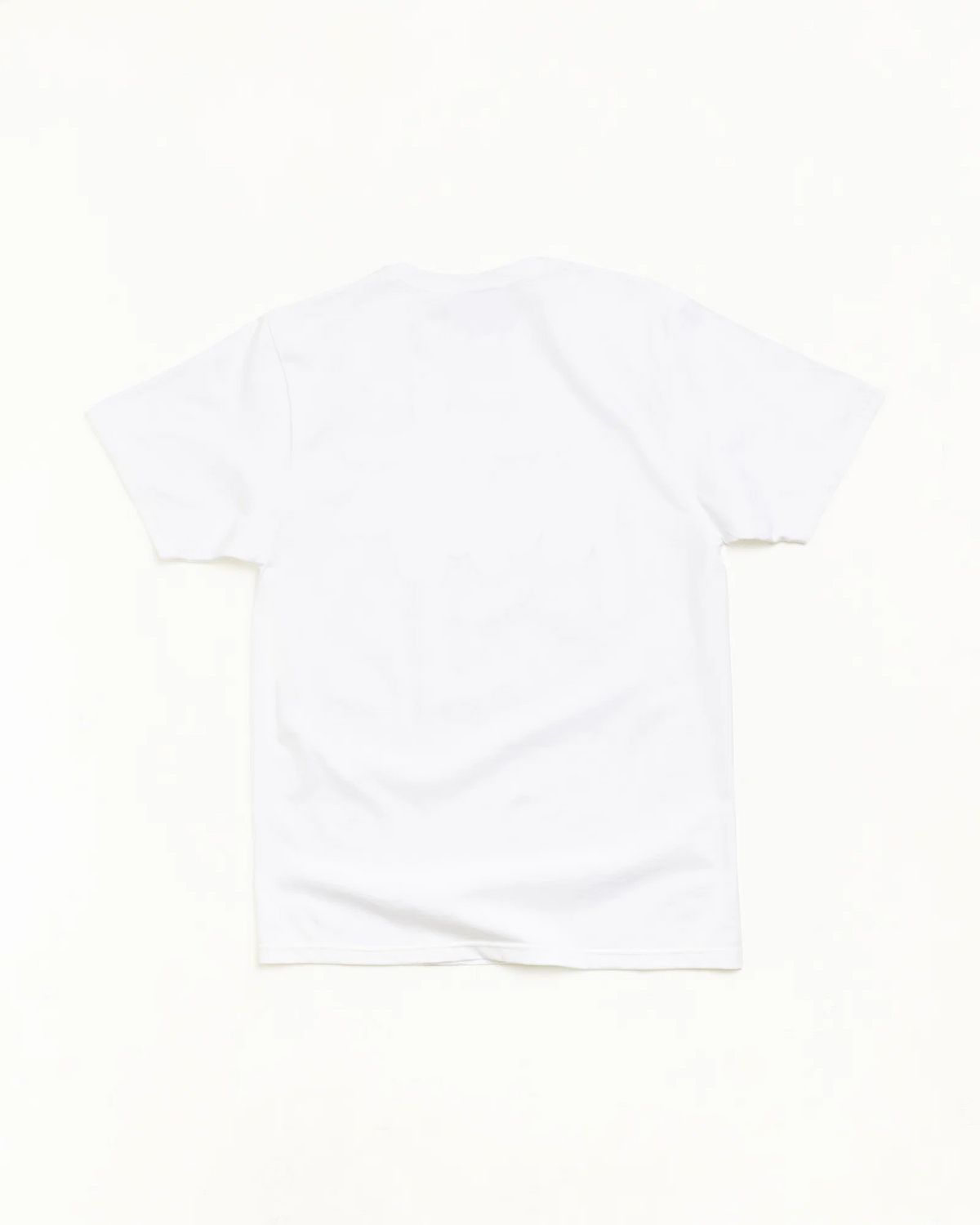 White tee, plain back view