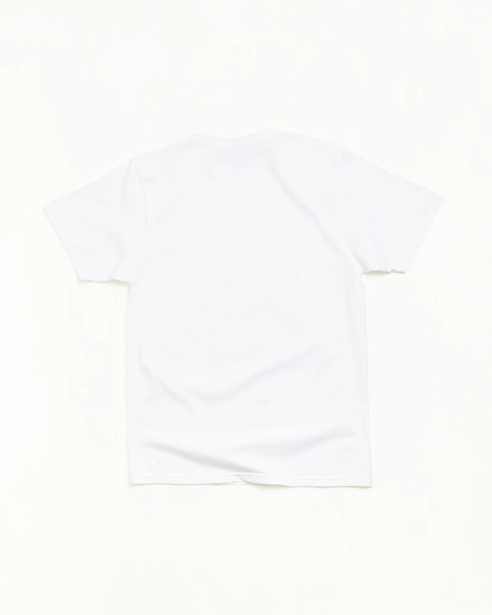 White tee, plain back view