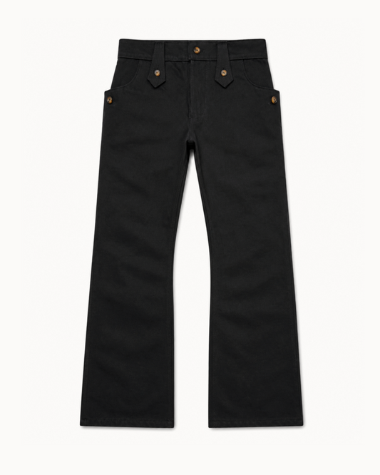 BUTTON BOOTCUT BLACK JAPENESSE SELVEDGE 085